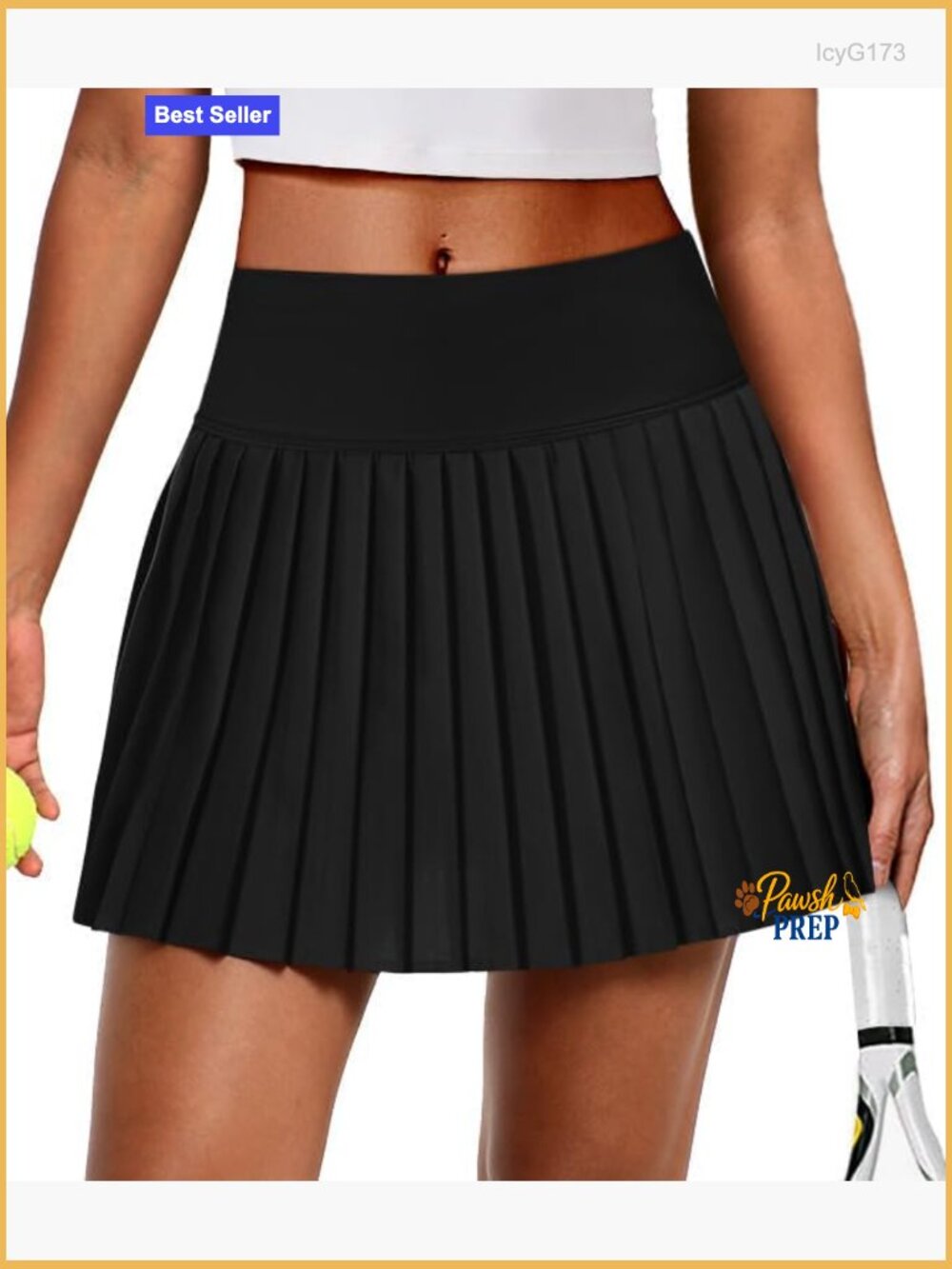 Pleated Tennis Skirt with Shorts, High Waist, Pockets, Athletic Skort